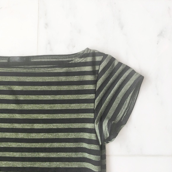 green and black striped top - Picture 1 of 2